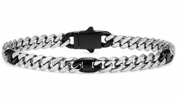 Męska bransoletka Nomination Bold Steel srebrna z czarną emalią 23 cm 133203030 (2).jpg
